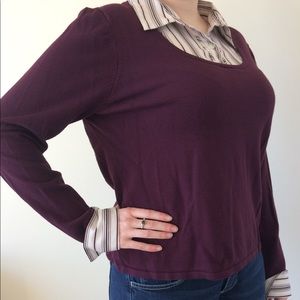 East 5th XL Maroon Sweater/Dress Shirt Combo